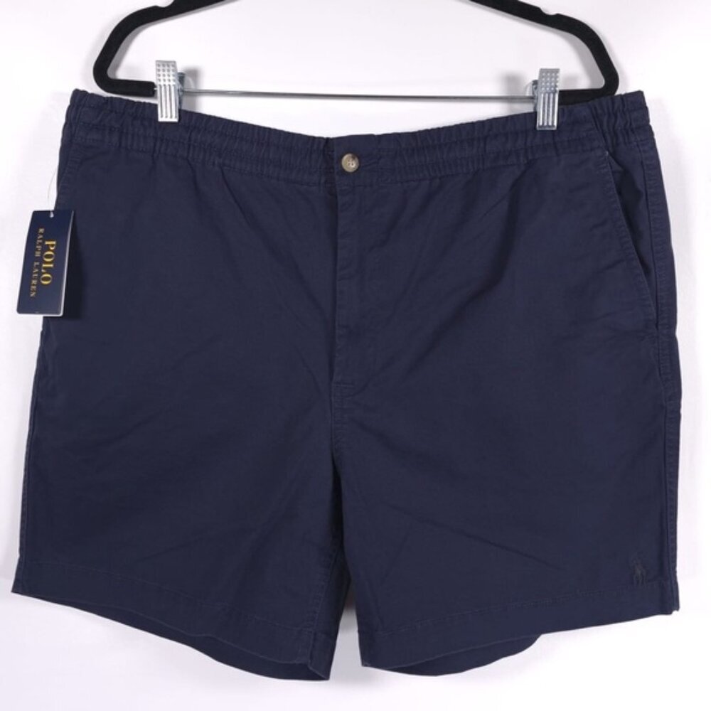 NWT POLO RALPH LAUREN Stretch Classic Fit Shorts Elastic Waist Zip Button XXL